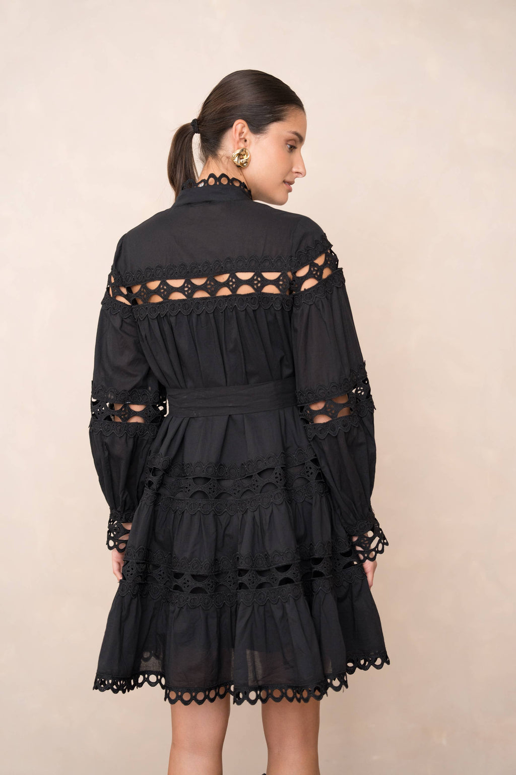 Ellie kurzes Kleid aus Spitze und Baumwolle – 81033