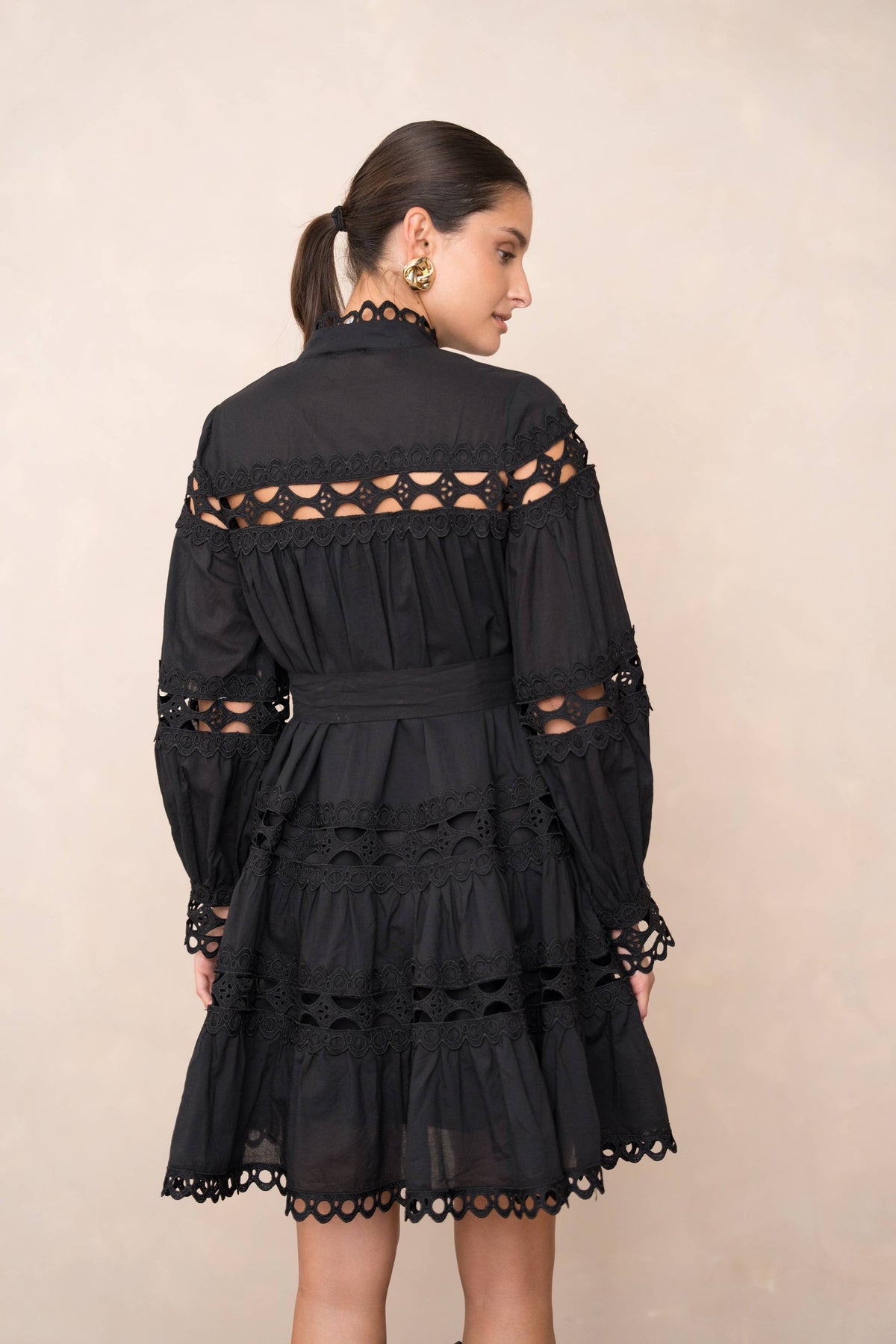 Ellie kurzes Kleid aus Spitze und Baumwolle – 81033