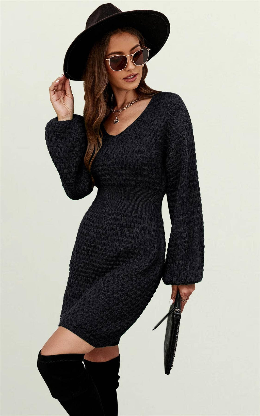 Jumper Mini-Kleid in Schwarz