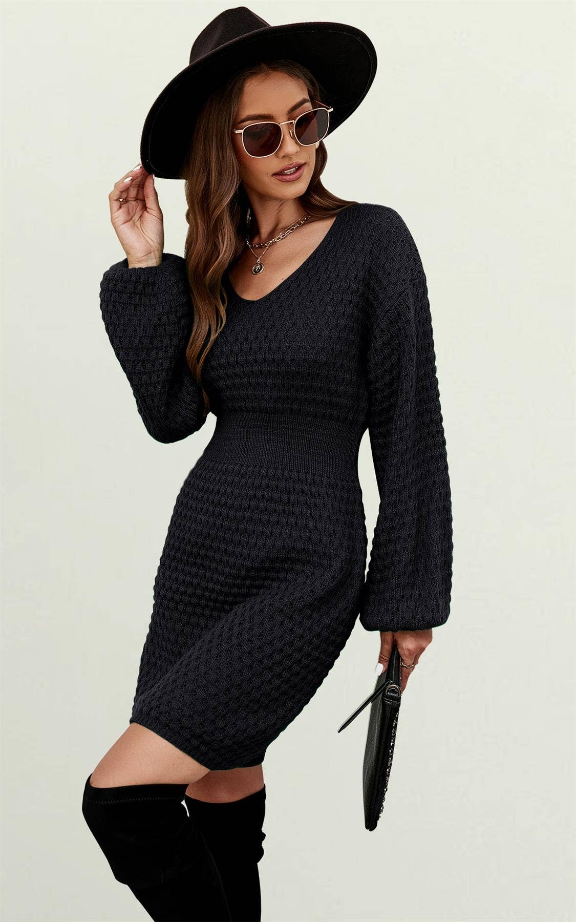 Jumper Mini-Kleid in Schwarz