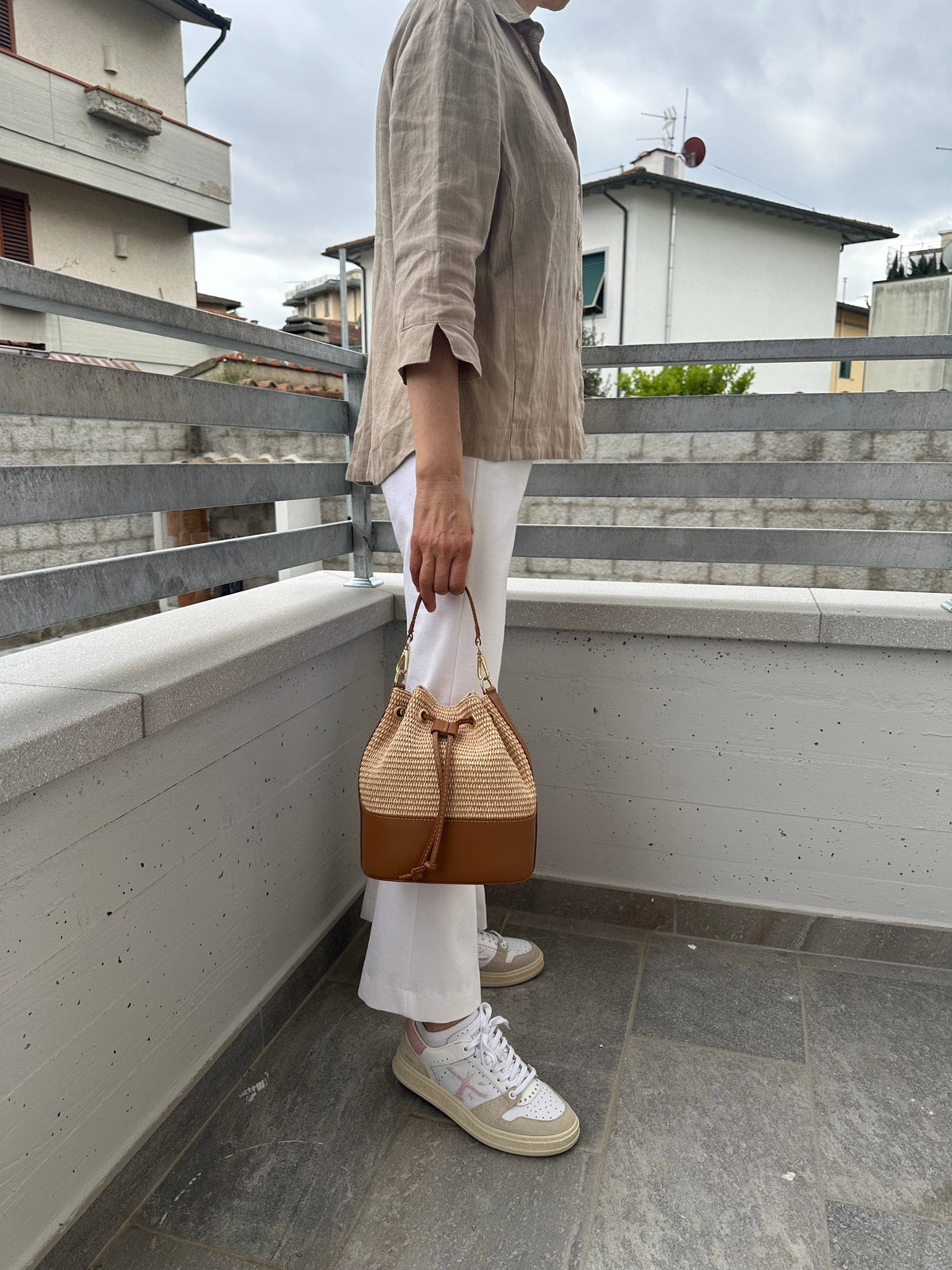 MISS Bucket Classic - Raffia-Tasche