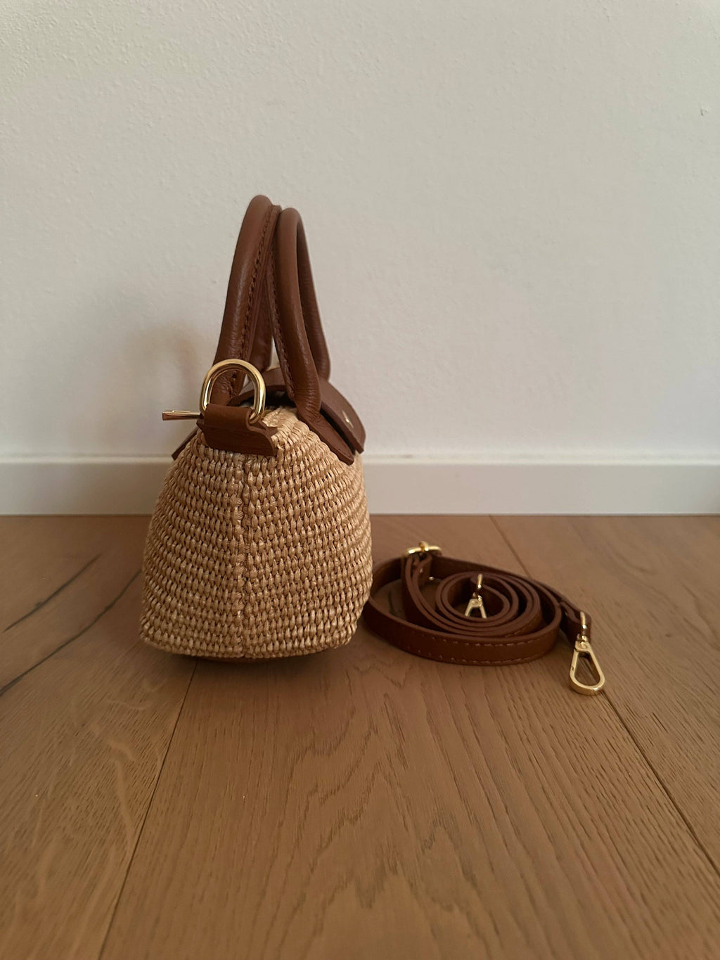 CHERIE - Raphia und echtes Leder