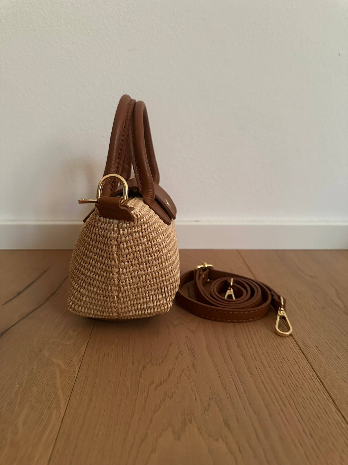 CHERIE - Raphia und echtes Leder