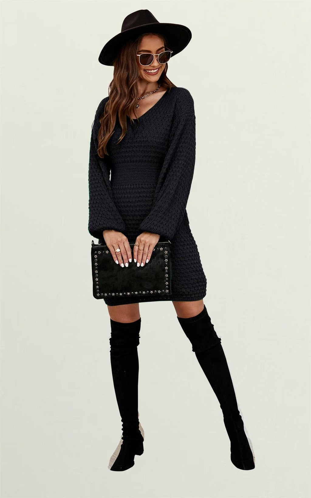 Jumper Mini-Kleid in Schwarz