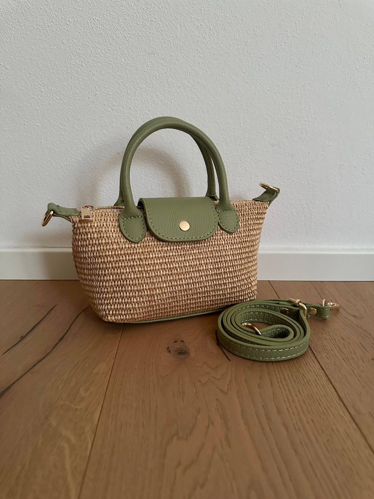 CHERIE - Raphia und echtes Leder