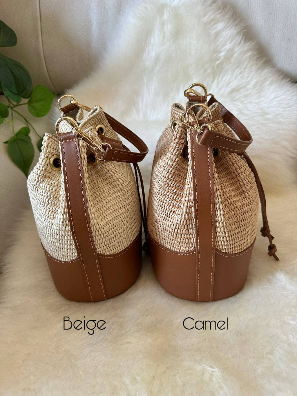 MISS Bucket Classic - Raffia-Tasche