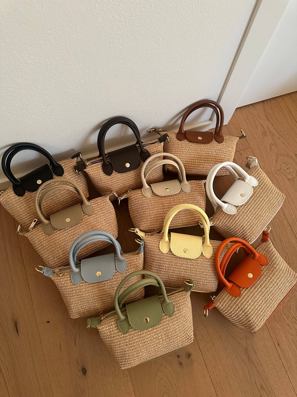 CHERIE - Raphia und echtes Leder