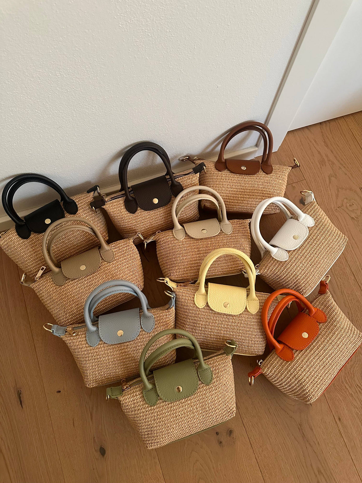 CHERIE - Raphia und echtes Leder