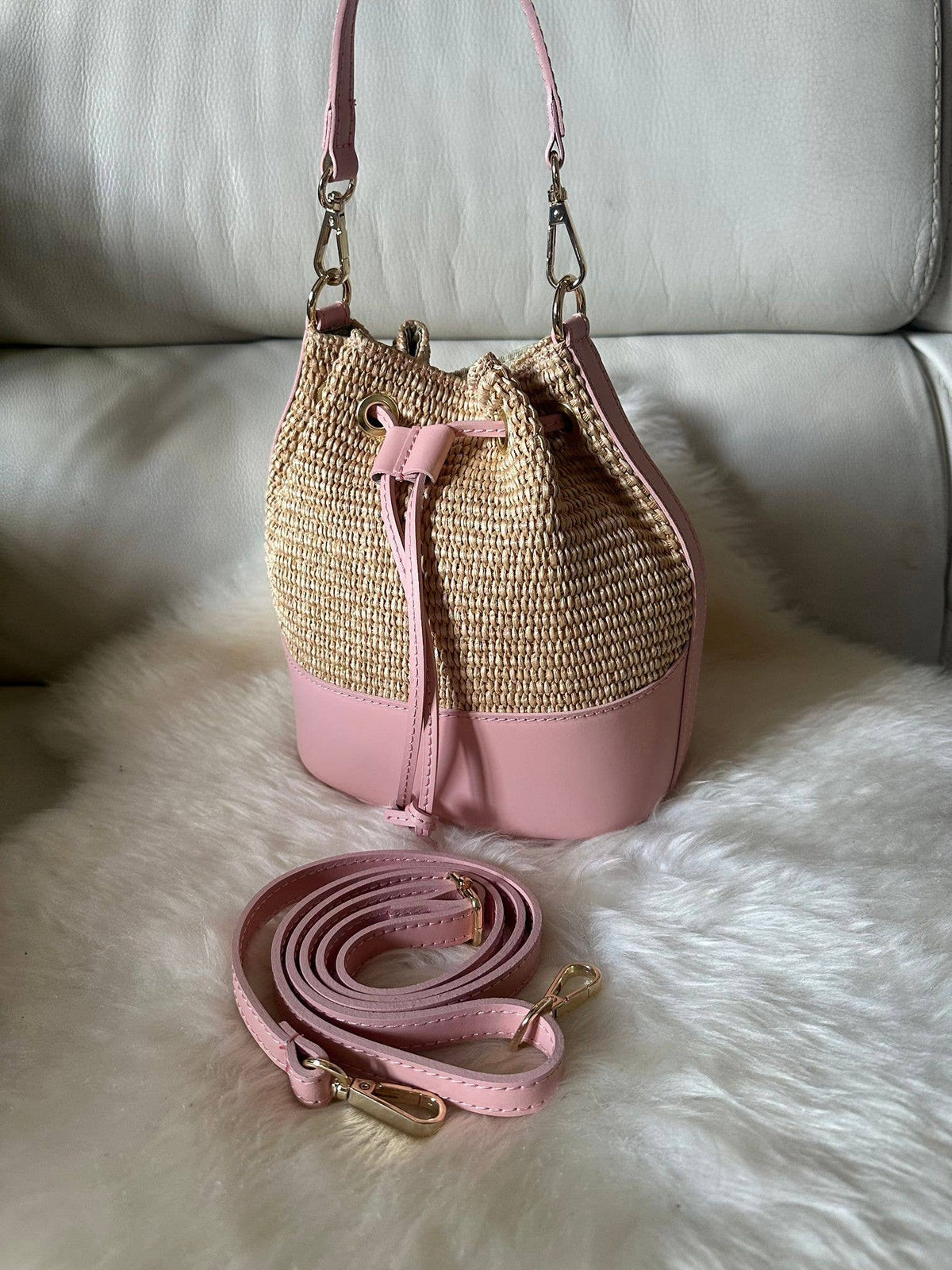 MISS Bucket Classic - Raffia-Tasche