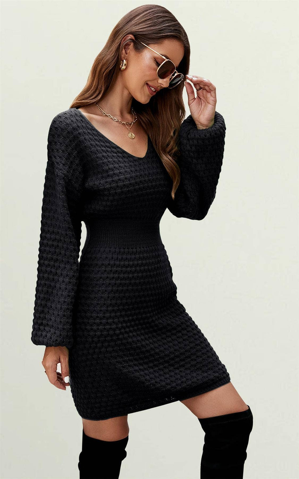 Jumper Mini-Kleid in Schwarz