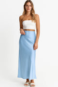 Damen Satin-Midirock in Uni-Farben