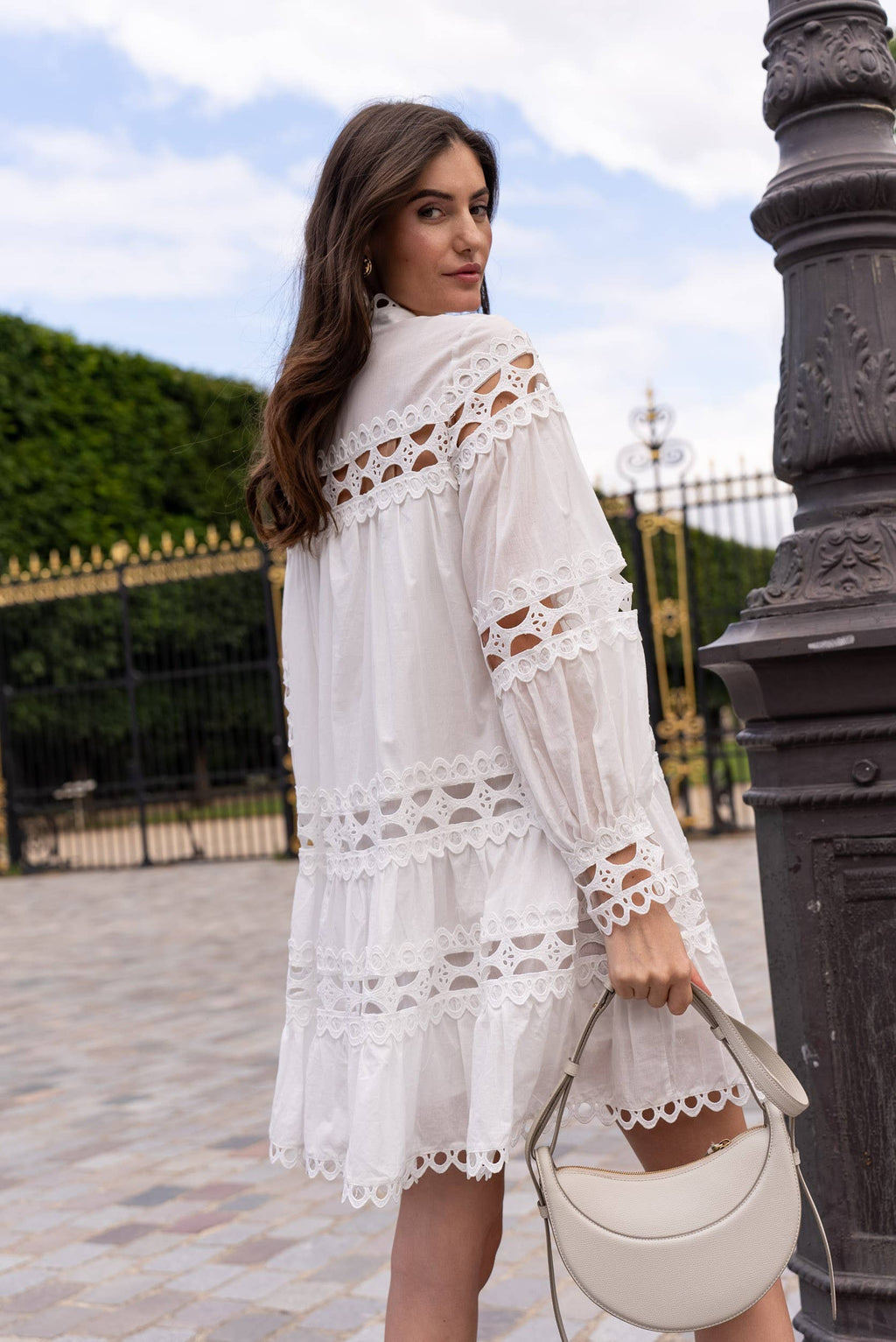 Ellie kurzes Kleid aus Spitze und Baumwolle – 81033