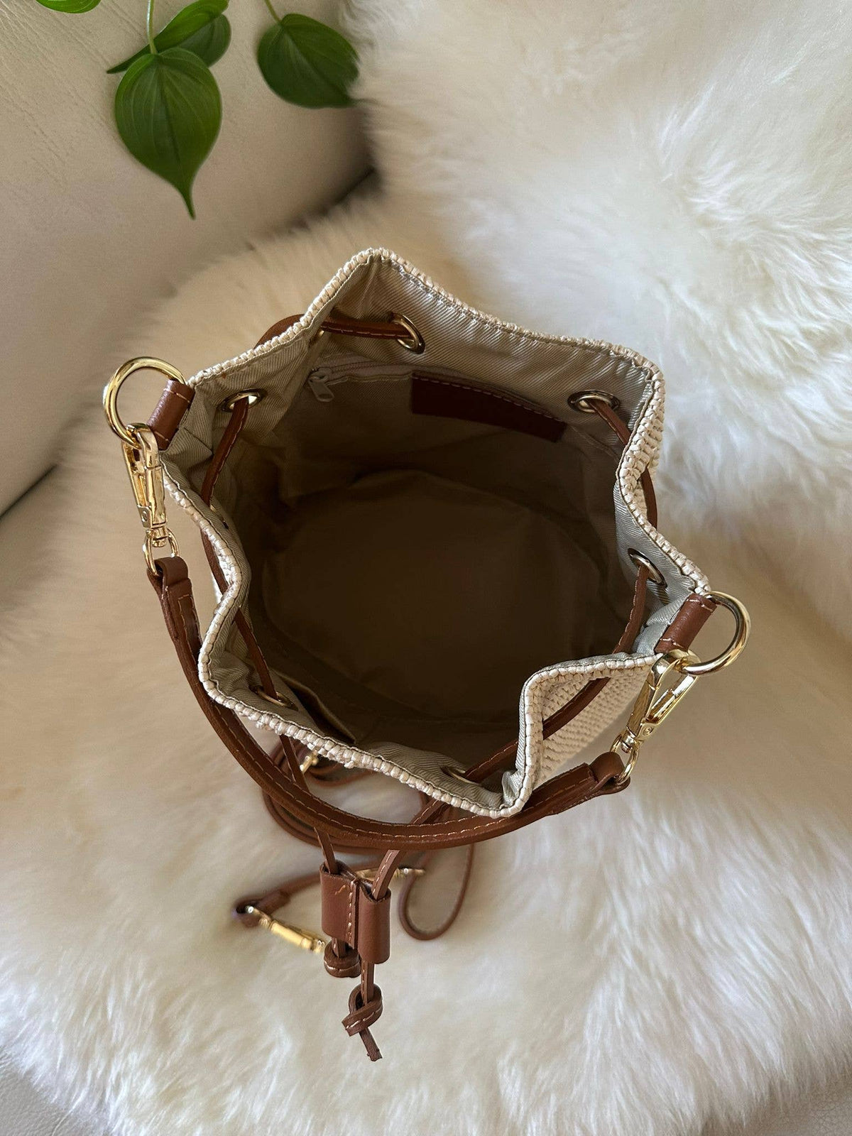 MISS Bucket Classic - Raffia-Tasche