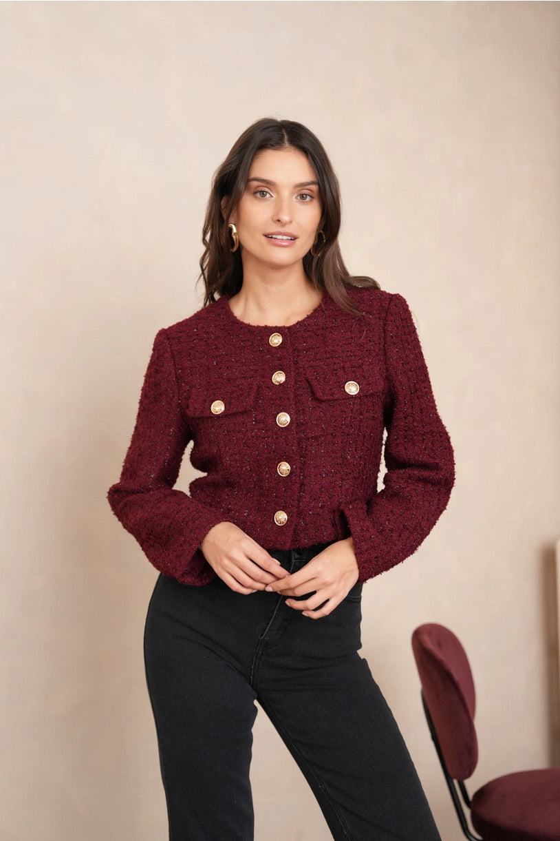 Kurze Jacke Jenny aus glitzerndem Tweed -
