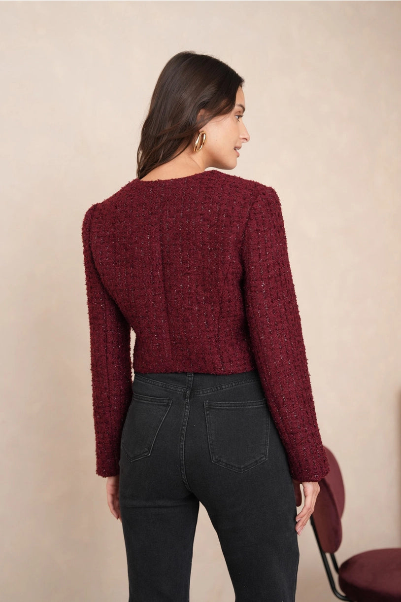 Kurze Jacke Jenny aus glitzerndem Tweed -