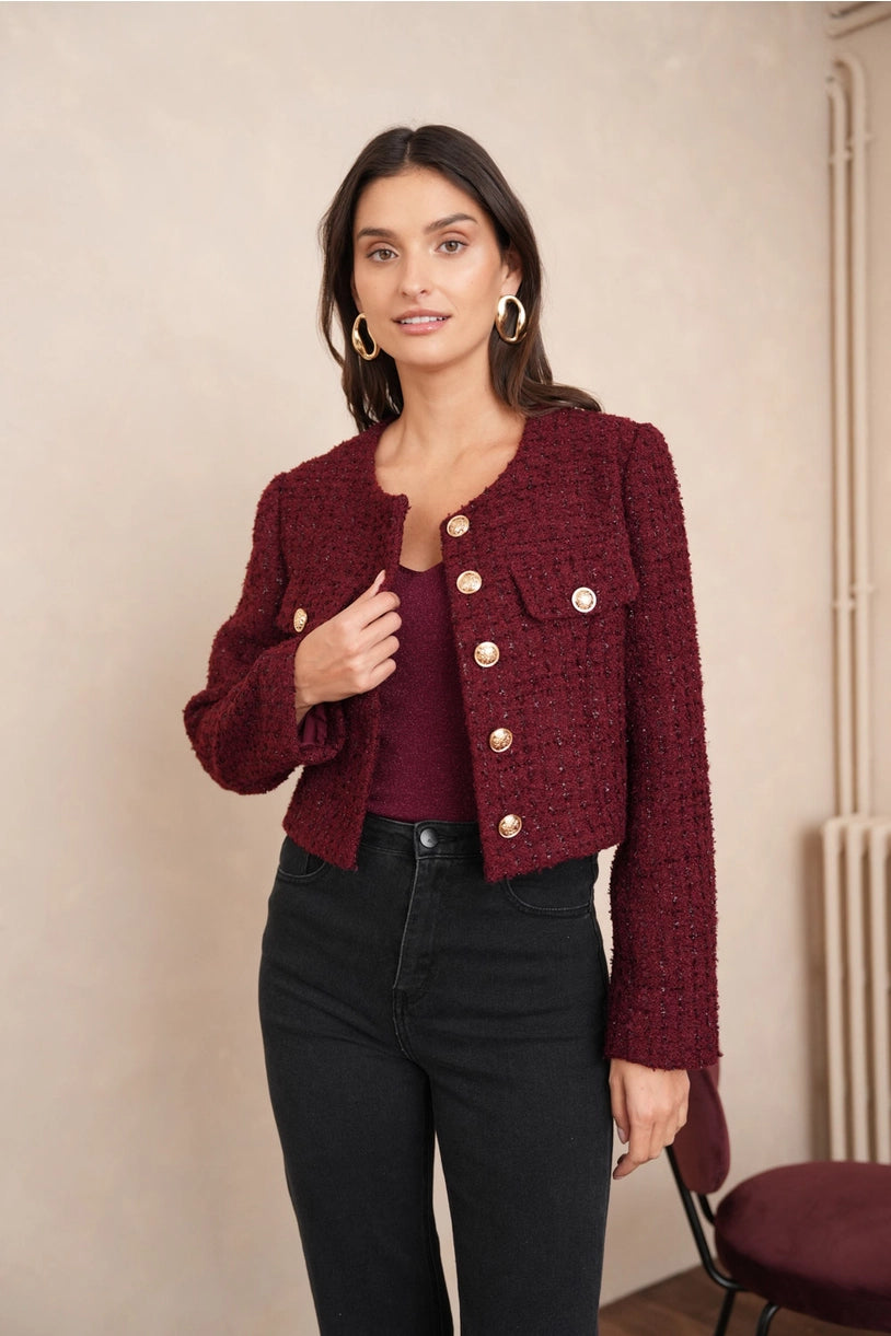 Kurze Jacke Jenny aus glitzerndem Tweed -