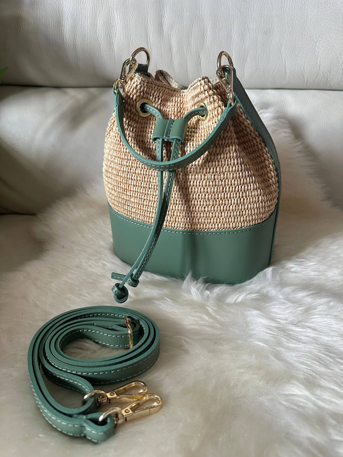 MISS Bucket Classic - Raffia-Tasche