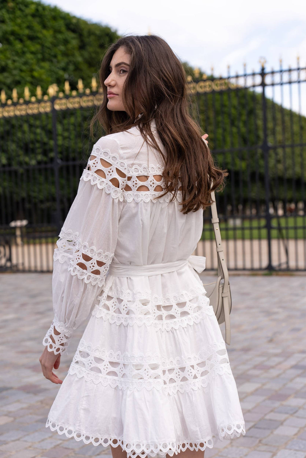 Ellie kurzes Kleid aus Spitze und Baumwolle – 81033