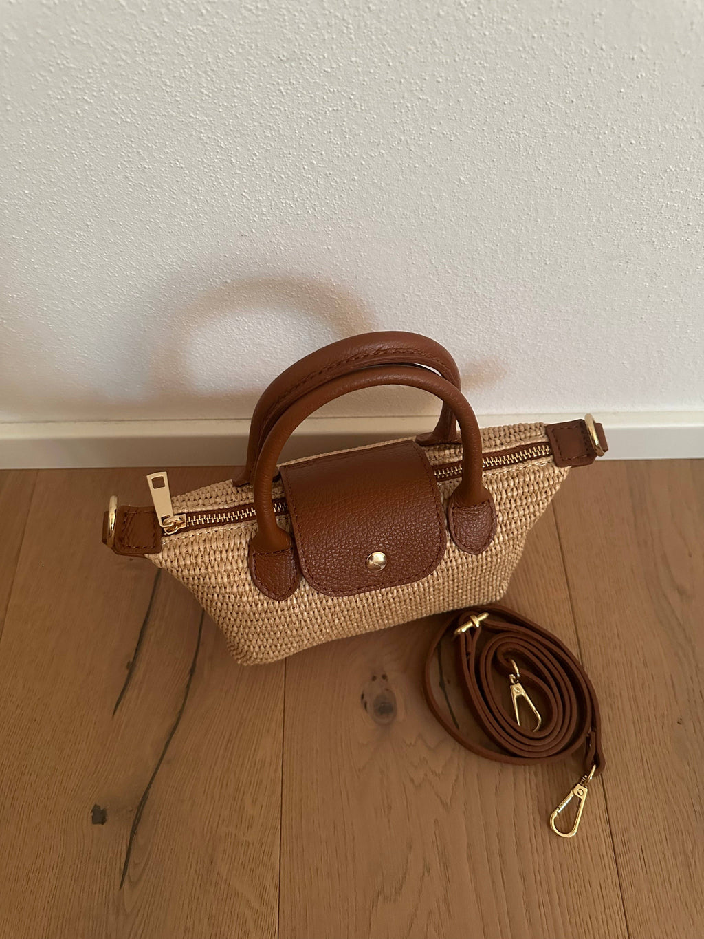 CHERIE - Raphia und echtes Leder