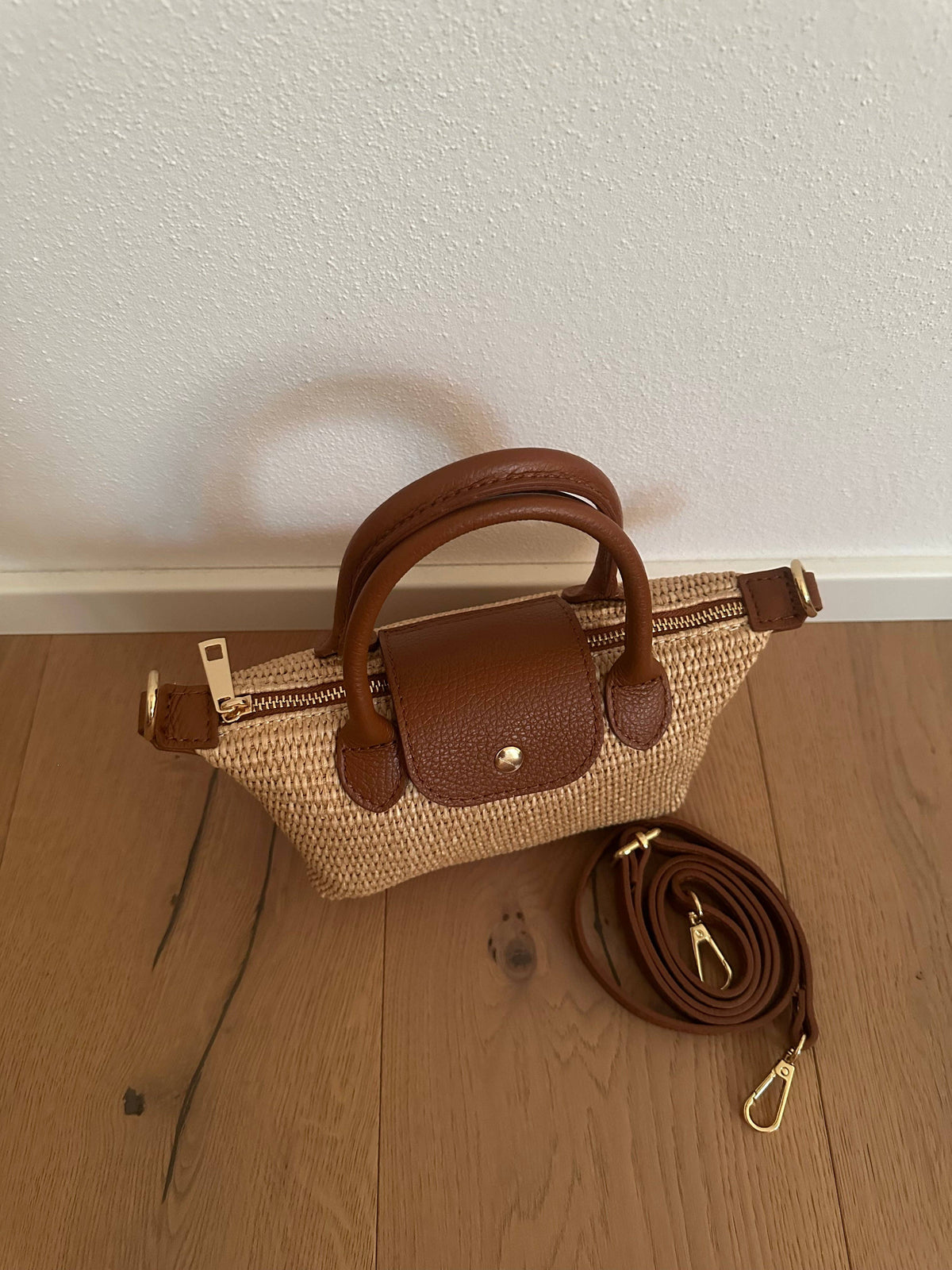 CHERIE - Raphia und echtes Leder