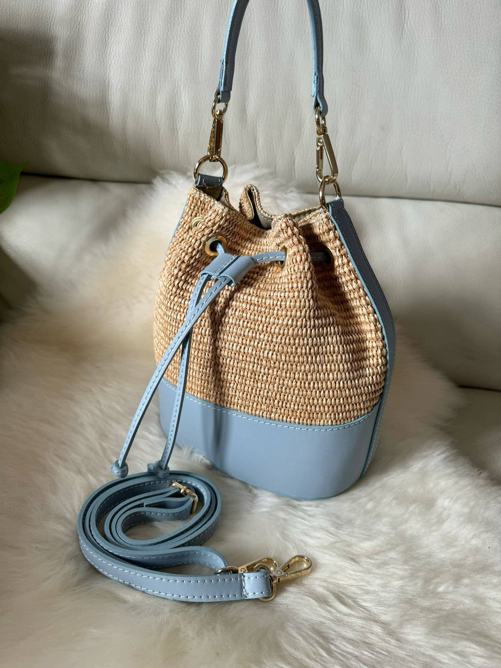 MISS Bucket Classic - Raffia-Tasche