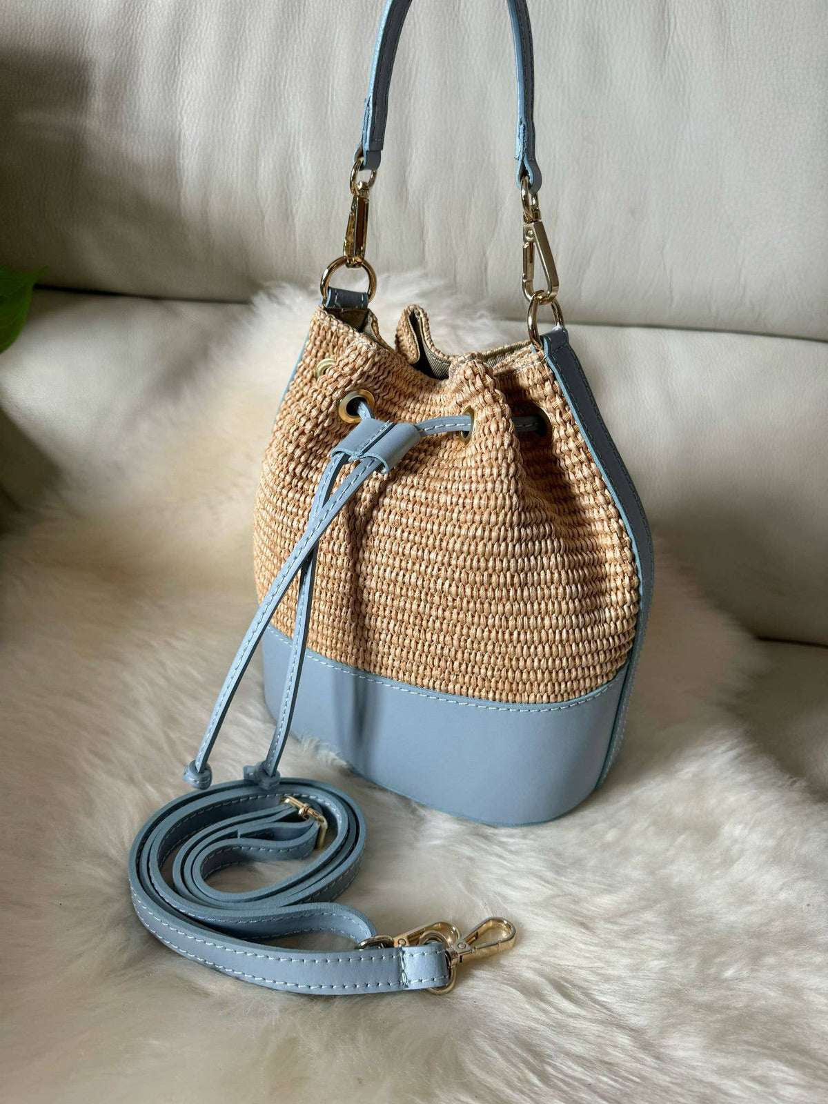 MISS Bucket Classic - Raffia-Tasche