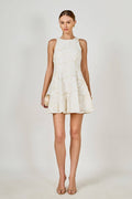 Besticktes Minikleid mit Blumenstickerei